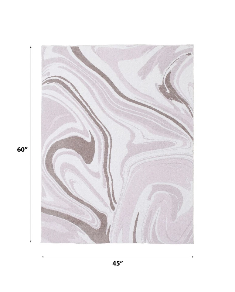 Barefoot Dreams CozyChic Marbled Blanket 45"X60" | Color: Sand Multi - Image 4 of 4