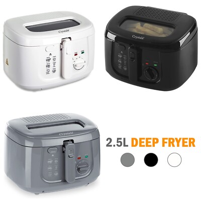 2,5L Fritteuse Chip Elektrische Antihaft Pfanne & Sicherer Korbgriff mit Fenster