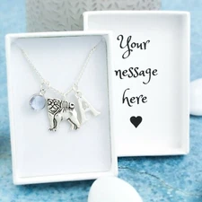 Pug Necklace, Personalised Jewellery, Dog Owner Gifts, New Puppy, Bulldog Breed