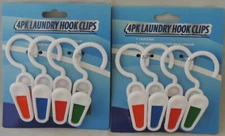 8 Laundry Hooks Sturdy Hangers Dry Plastic Clips Hanging Similar to ClothesPin