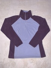 Women  s Columbia Large 1/4 Zip Jacket Fleece Pullover 2 Tone Light  Dark Purple