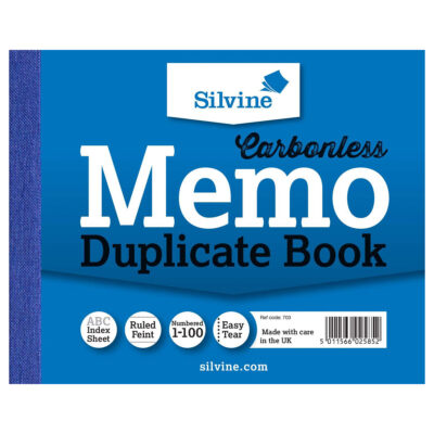 Silvine | Duplicate Memo | 4 x 5'' / 105 x 127 mm | Indexblatt | Easy Tear | Neu