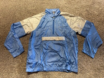 Converse Mens Jacket Size Large Blue White Nylon Windbreaker