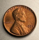 1958-P Lincoln Wheat Cent - RED BU - Free Shipping