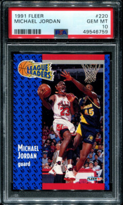 PSA 10 GEM MINT 1991 FLEER MICHAEL JORDAN #220 BULLS 46759 HOF 