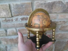 Decorative Crafts Inc Lacquered World Globe With Brass Stand Table Top Vintage