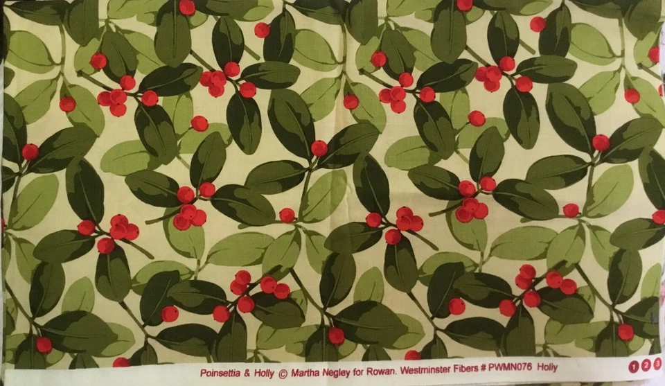 Tela de fibras de pascua y acebo, Martha Negley para Rowan Westminster una yarda Foto 3 de 3