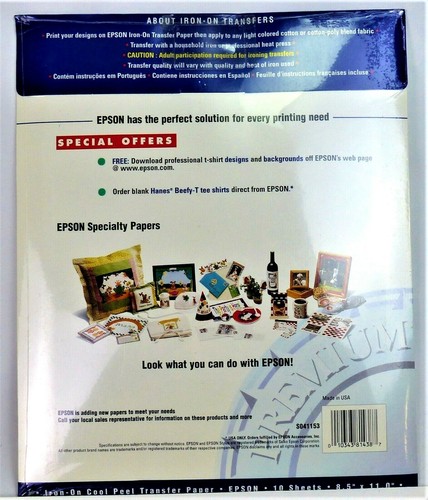 Epson Iron-on Cool Peel Transfer Paper 