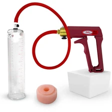 Maxi Red Handle Silicone Hose | Penis Pump 9"/12" Length | Donut - Round Flange 