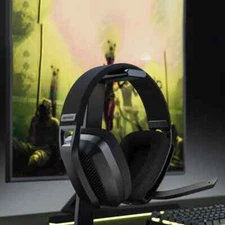 BINNUNE 2.4GHz Wireless Gaming Headset Mic Bluetooth Gaming Earphones Earbuds