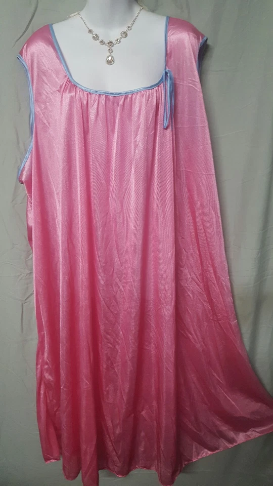 CAMISÓN ROSA COMFORT CHOICE PANTORRILLA SIN MANGAS Talla Grande 5X 72" BUSTO Foto 2 de 3