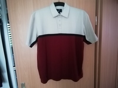 US SPORTS Poloshirt, Beige-Schwarz-Bordeauxrot, Gr. 48/50
