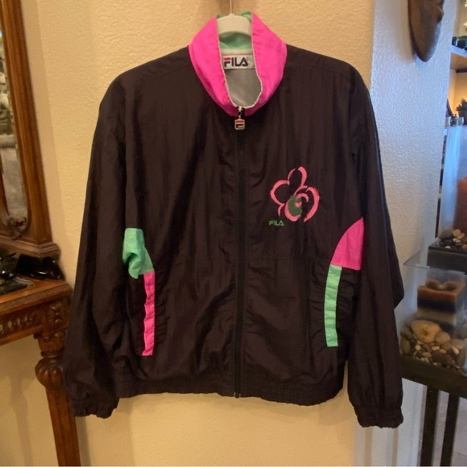 Giacca a vento vintage FILA color block con cerniera taglia small Made in Italy