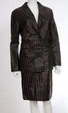 Iconic Gianni Versace Black Pinstripe Lambski...