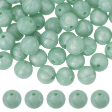 60 Pcs Silicone Beads, 9mm Bulk Beads for Keychain Making, Light Green