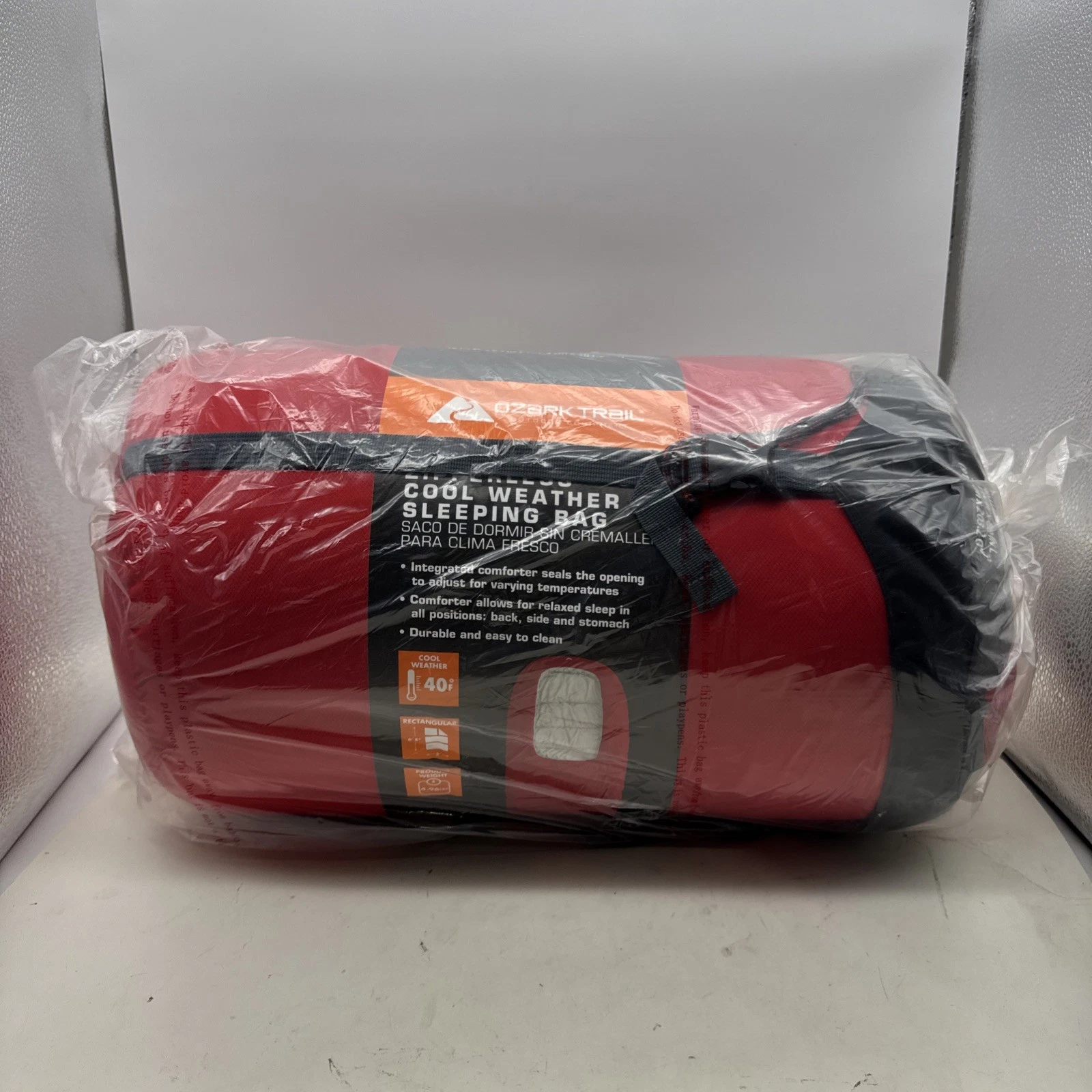 New Ozark Trail 40°F Zipperless Cool Weather Sleeping Bag 6’8”X3’ (27)