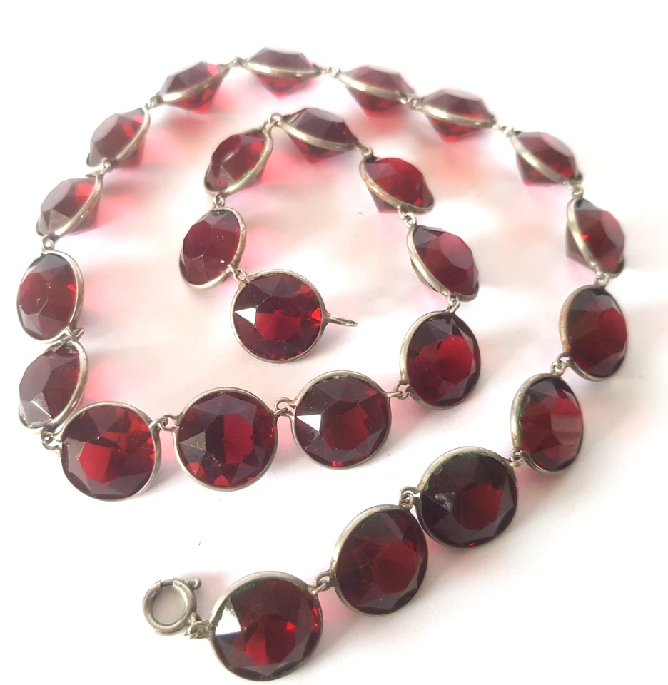 Ancien collier, vintage, art déco de perles taillées à facettes. - Photo 4/4