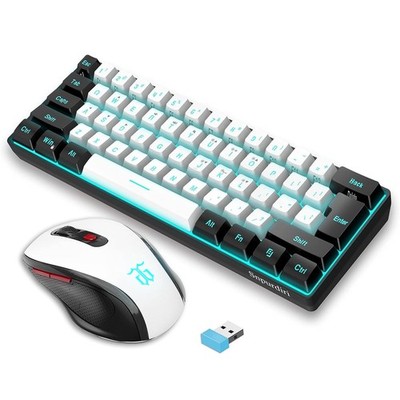 Snpurdiri 60% Prozent Tastatur Maus Set Kabellos Wireless Gaming Combo Enthalten