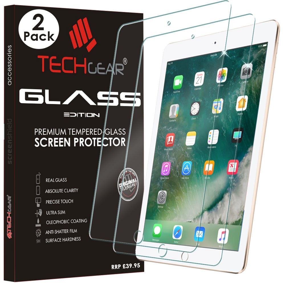 [2 Pack of] TECHGEAR GLASS Edition for iPad 9.7"" 2 Pack, Transparent