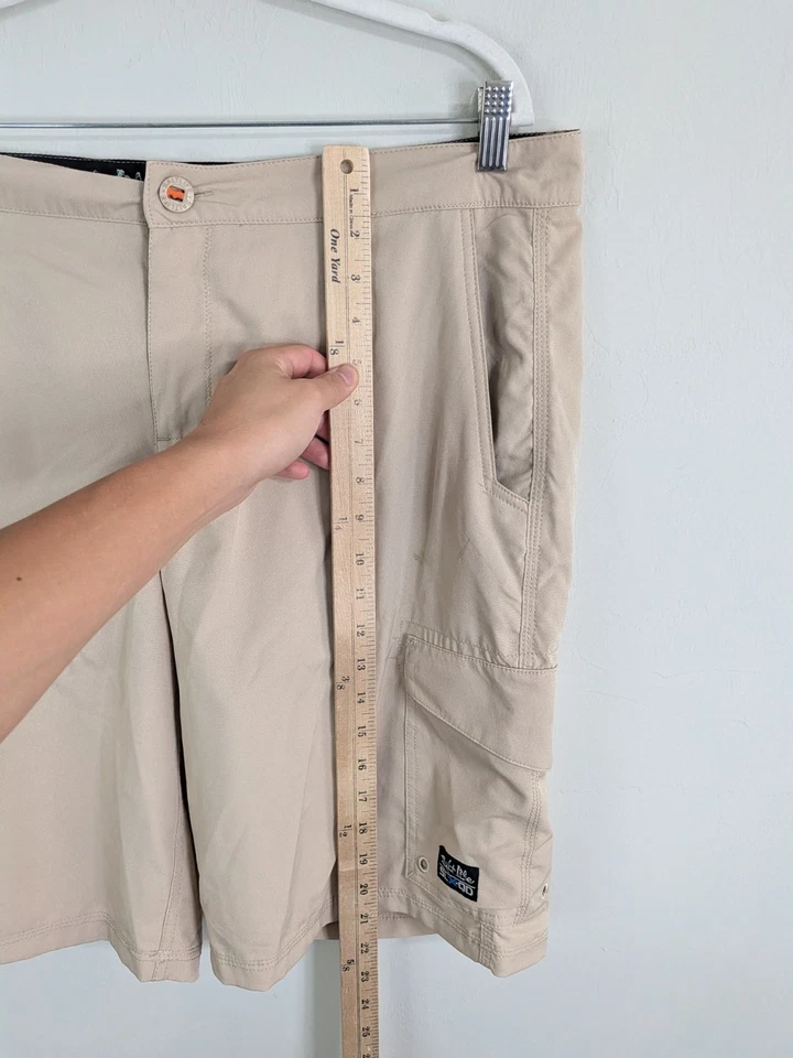 Pantalones Cortos Salt Life SLX-QD Para Hombre 34 Beige Pesca Poliéster Foto 3 de 4