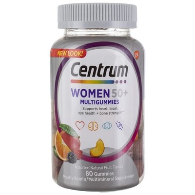 6 Pack Centrum Women 50 + Multivitamin Gummies, Assorted Natural Fruit Flavor...