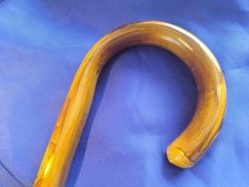 Brand new wooden Chestnut crook gentleman handle walking stick cane UK seller