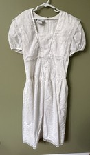 VTG Gunne Sax Jessica McClintock Prairie Dress Sz 7/8 Embroidered Floral Lace