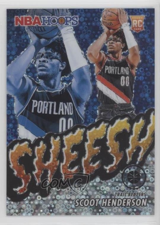 2023 NBA Hoops Premium Stock Sheesh Disco Prizm Scoot Henderson Rookie RC 1m06