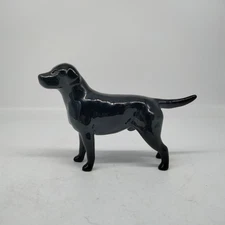 Vintage Beswick Black Lab Labrador Dog Ceramic Figurine Made In England