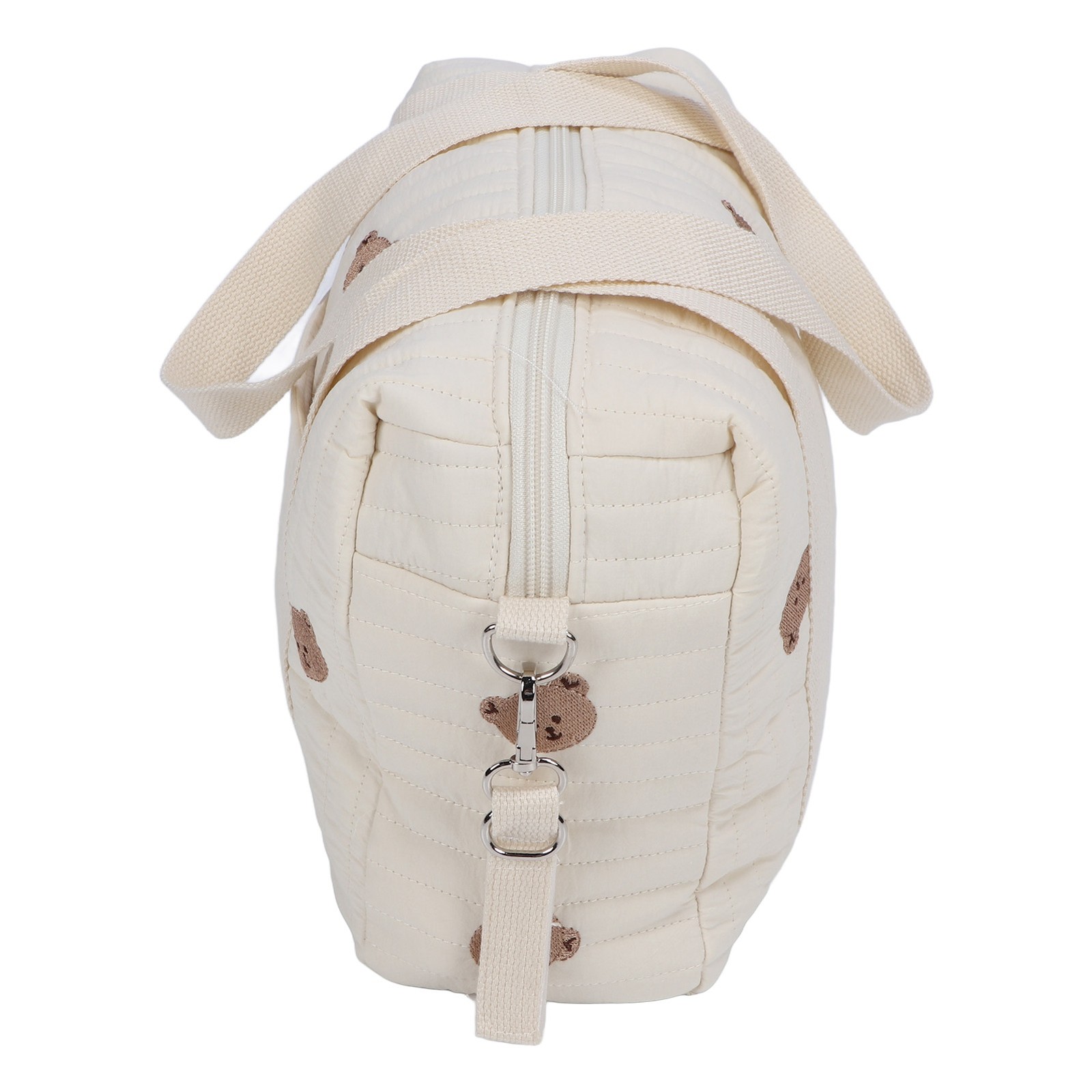 Baby Stroller Storage Bag Zipper Embroidery Reusable Handbag Nappy Bag Bear Bag