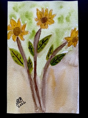 2026 Original Watercolor Floral on Paper Unframed Signed OOAK #028A