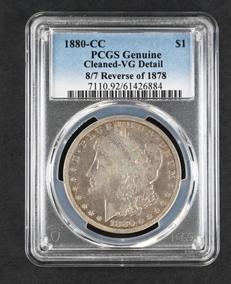 VG Detail 1880-CC Reverse 8, PCGS Morgan Silver Dollar $1