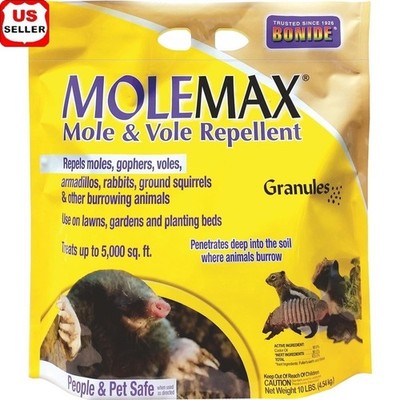 Mole Vole Repellent Granules Safe Pets Lawn Garden 5000 sq ft 3 Months New