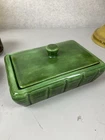 Vintage Royal Haeger Mid Century Green Drip Glaze Lidded Trinket Box R1869-S USA