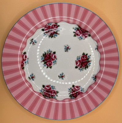 RETIRED Chelsea Flowers by Rosanna (1) Dessert Plate 8  Floral Pink Replacement