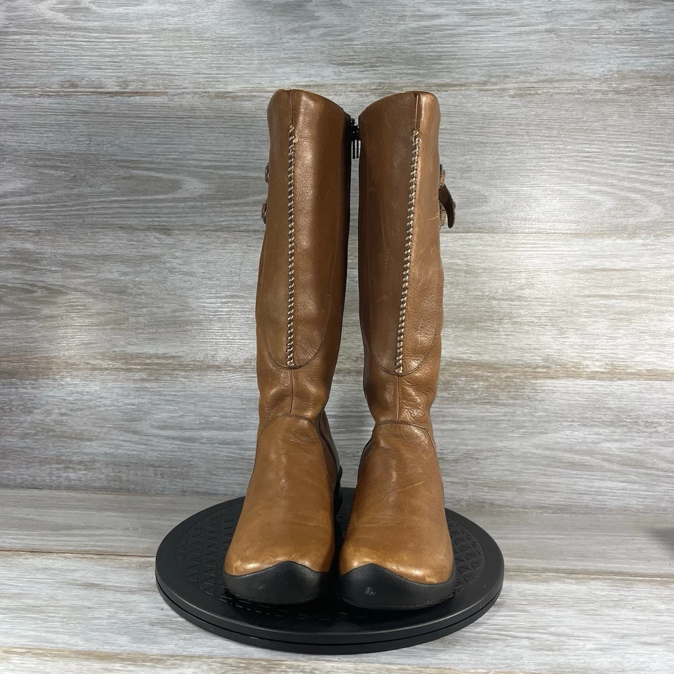 Fivela de ajuste Keen feminina Bern Baby impermeável couro marrom bronzeado com zíper tamanho 6.5 - Imagem 2 de 4