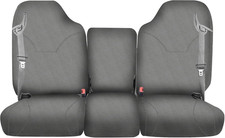 Premium Gray Bench Seat Covers for 1998-2002 Dodge Ram Quad Cab