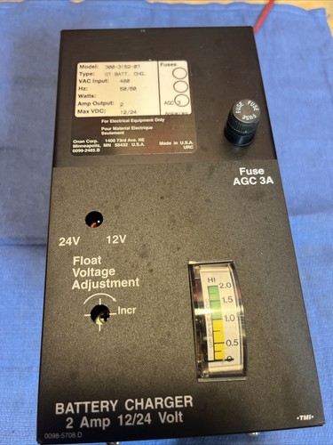 Cummins Onan Battery Charger 300-3152-07, 2 Amp 12/24v Out, 480VAC In, TMI 5708D