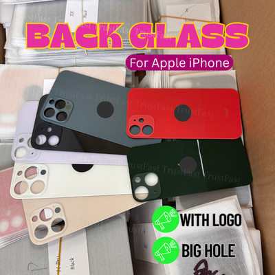 For iPhone Back Glass Replacement Cover 16 15 14 13 12 11 Pro XR XS Big Hole Lot