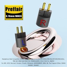 Preffair HIFI MMCX Jack to 0.78mm 2Pin Plug Adapter Gold Plated DIY Cable 2Pcs