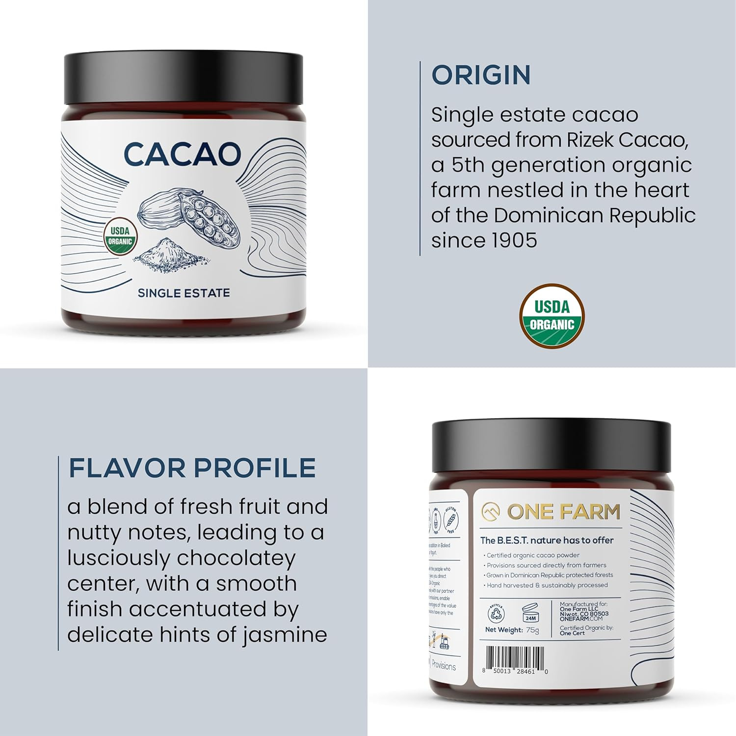 Organic Cacao, Single Estate, Non-Gmo, Fair-Trade, Vegan, Gluten Free, 100% Raw