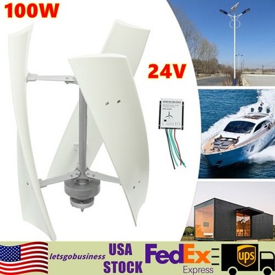 100W Vertical Wind Turbine Generator Controller 24V Power Home Windmill Kit NEW