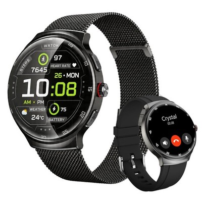 MOLOURK Smart Watches for Men Women, 1.43'' AMOLED Touchscreen Black