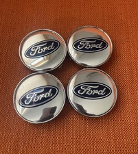 SET OF 4 FORD BRASHED SILVER  54 mm/2.12 inch Wheel Rim Center Hub Caps