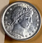 1899-P Barber Quarter Great Luster UNC. FREE SHIPPING. Possibly Cleaned.