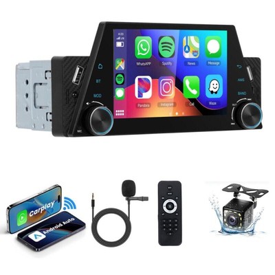5'' Single 1DIN Touchscreen Autoradio Apple CarPlay/Android Auto BT USB + Kamera
