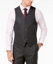 210 Andrew Marc New York 40s Men'S Gray Modern Fit Neat Suit Waistcoat Vest