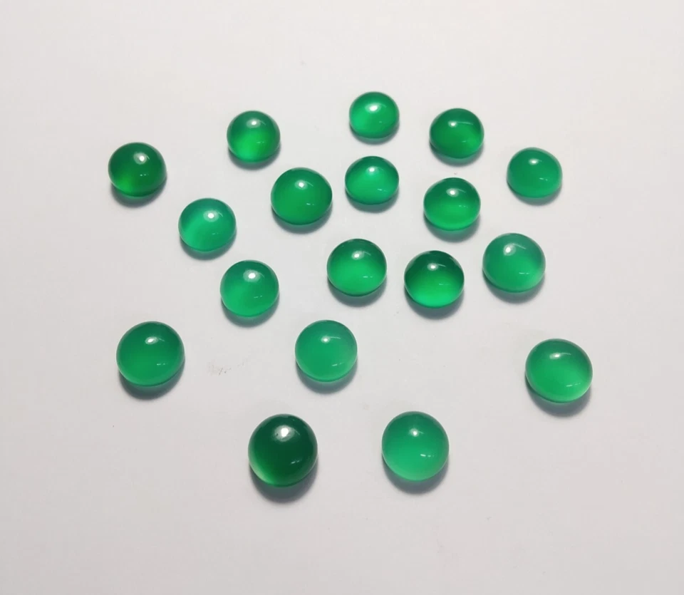 [AL POR MAYOR] CABUJÓN DE ÓNIX VERDE NATURAL FORMA REDONDA PIEDRAS PRECIOSAS SUELTAS Foto 2 de 3