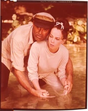 Father Goose Cary Grant Leslie Caron fishing scene Original 4x5 Transparency 