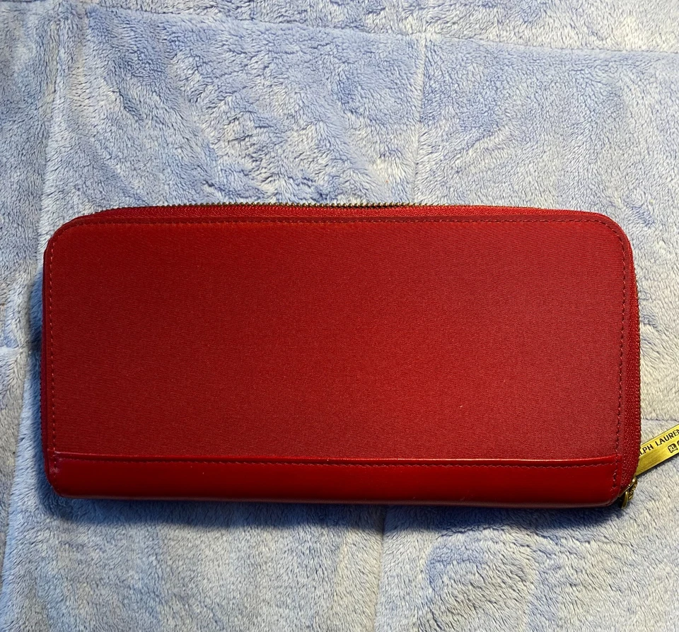 Cartera vintage Polo Ralph Lauren de cuero con cremallera para mujer con estuche de cosméticos Foto 4 de 4